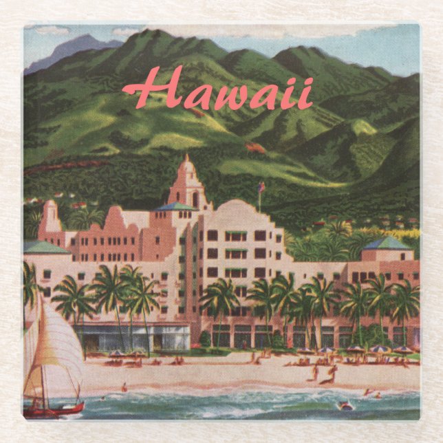 Royal Hawaiian Hotel Glass Coaster (Front)