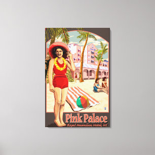 Royal Hawaiian Hotel in Hawaii Canvas Print