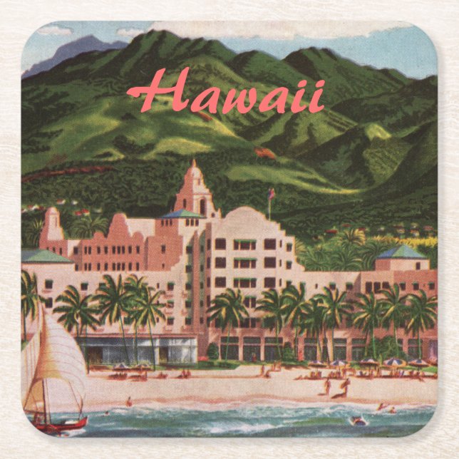 Royal Hawaiian Hotel Paper Coaster (set of 6) (Front)