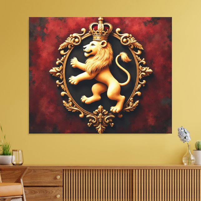 Royal Heraldic Tapestry Pattern Canvas Print (Insitu(LivingRoom))