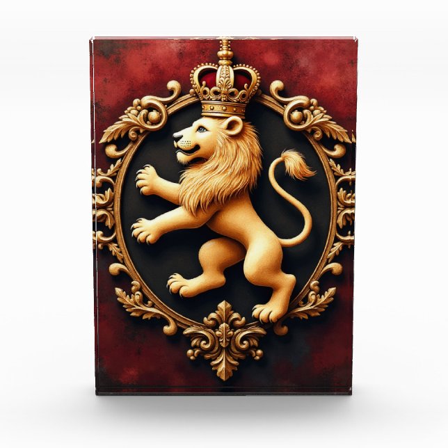 Royal Heraldic Tapestry Pattern Photo Block (Front)
