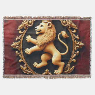 Royal Heraldic Tapestry Pattern Throw Blanket
