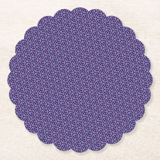 Royal Hex Weave Paper Coaster (Front)