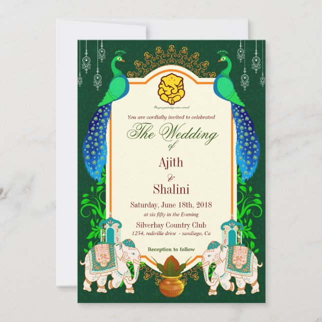 ROYAL HINDU WEDDING INVITATION  (Front)