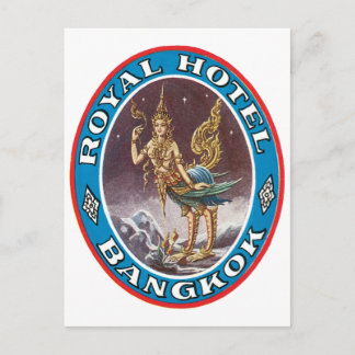 Royal Hotel, Bangkok Luggage Label Postcard