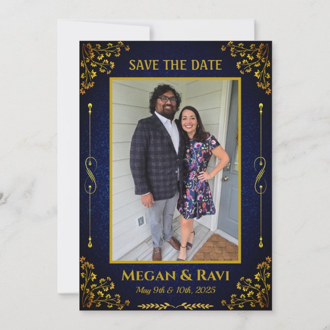 Royal Indian Hindu Wedding Ganesha Logo Golden Inv Invitation (Back)