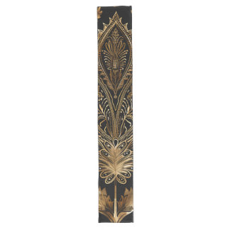 Royal Indian Luxury Black & Gold Long Table Runner
