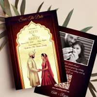 Royal Indian Palace Wedding Save The Date QR Code