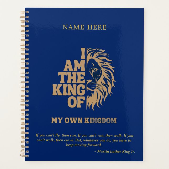 Royal Inspired I Am The King Of My Kingdom Navy Planner (Front)