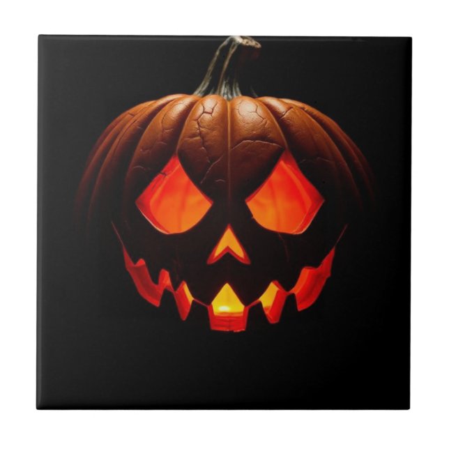 Royal Jack-O-Lantern Halloween Ceramic Tile (Front)