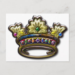 Royal jewelled crown postcard
