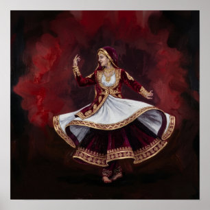 Royal Kathak Dancer Contemporary Fine Art Heritage Poster