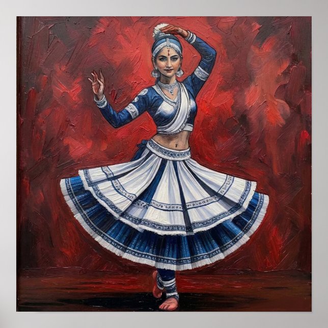 Royal Kathak Mudra Classical Dance Heritage Art Poster (Front)