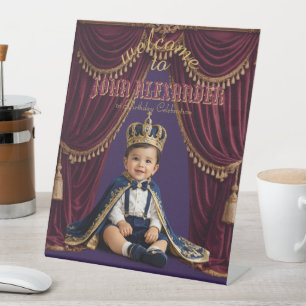 Royal king 1st Birthday Party Pedestal Sign disign