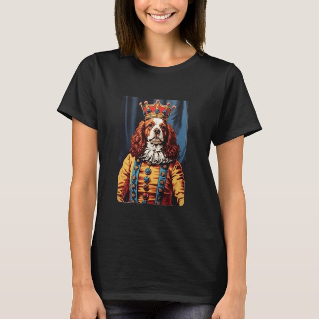 Royal King Charles Spaniel - Regal Portrait Dog Ar T-Shirt (Front)