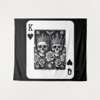 Royal King & Queen of Hearts Skulls & Roses