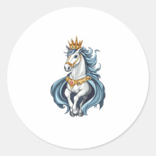 Royal King Unicorn (1) Classic Round Sticker