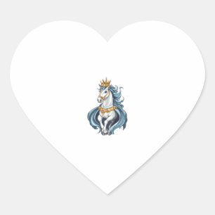 Royal King Unicorn (1) Heart Sticker