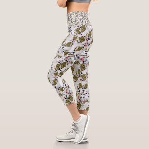 "Royal Layer: A Stack of Kings Poker Cards" Capri Leggings