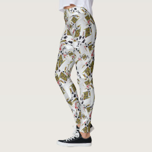 "Royal Layer: A Stack of Kings Poker Cards" Leggings
