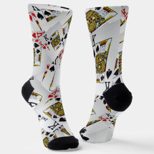 "Royal Layer: A Stack of Kings Poker Cards" Socks