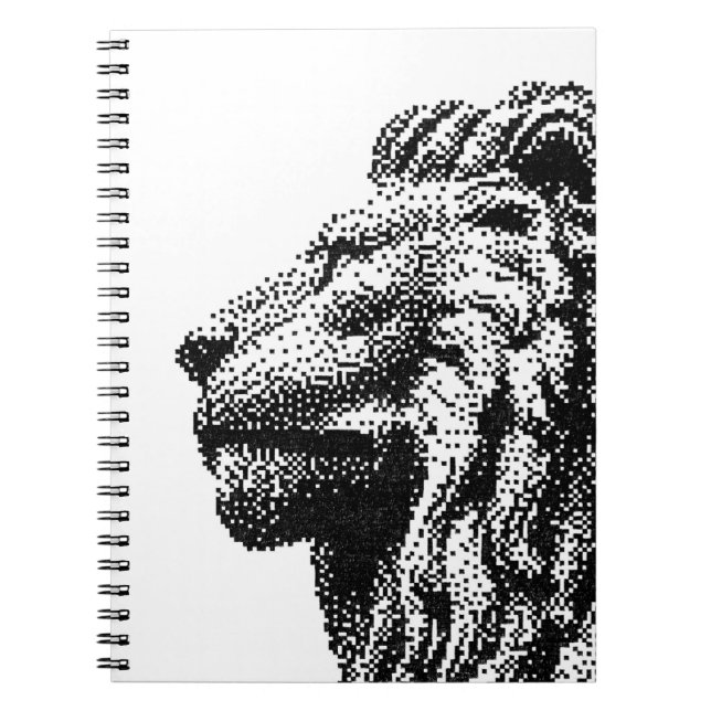 Royal Lion C64 Style Hand-Drawn Pixel Art Spiral Notebook (Front)
