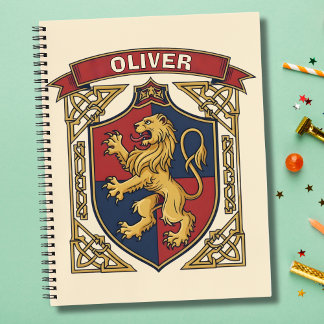 Royal Lion Rampant Coat of Arms Celtic Knotwork Notebook