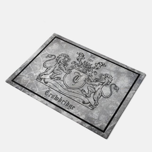 Royal Lions Crest Doormat (Angled)