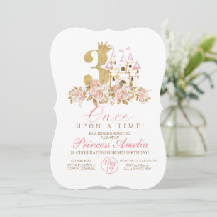 Royal Little Princess 3rd Birthday  Invitation