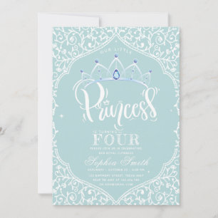 Royal Little Princess Blue Ornamental Invitation