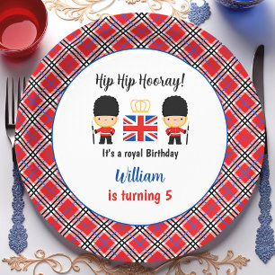 Royal London Guards British Tartan Boy Birthday Paper Plate