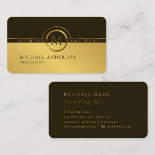 Royal Luxury Golden Round Abstract Professional Bu Business Card