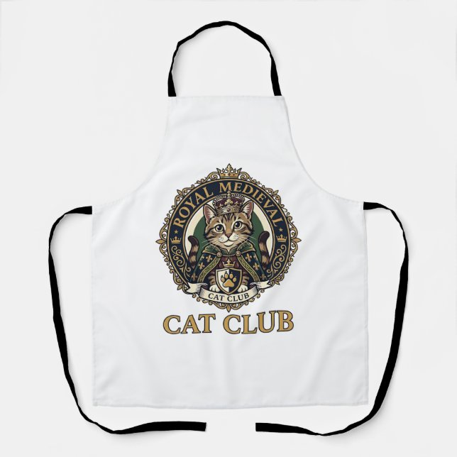 Royal Mediaeval Cat Cat Dad Gift Idea - Royal Medi Apron (Front)