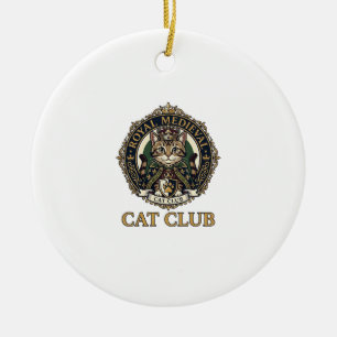 Royal Mediaeval Cat Cat Dad Gift Idea - Royal Medi Ceramic Tree Decoration