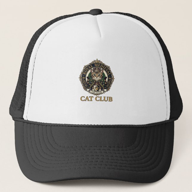 Royal Mediaeval Cat Cat Dad Gift Idea - Royal Medi Trucker Hat (Front)