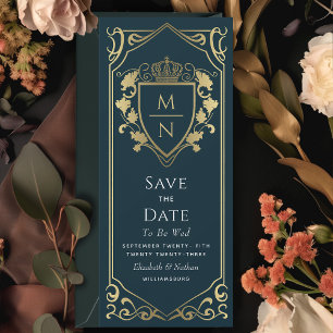 Royal Mediaeval Fantasy Monogram Save the Date Invitation