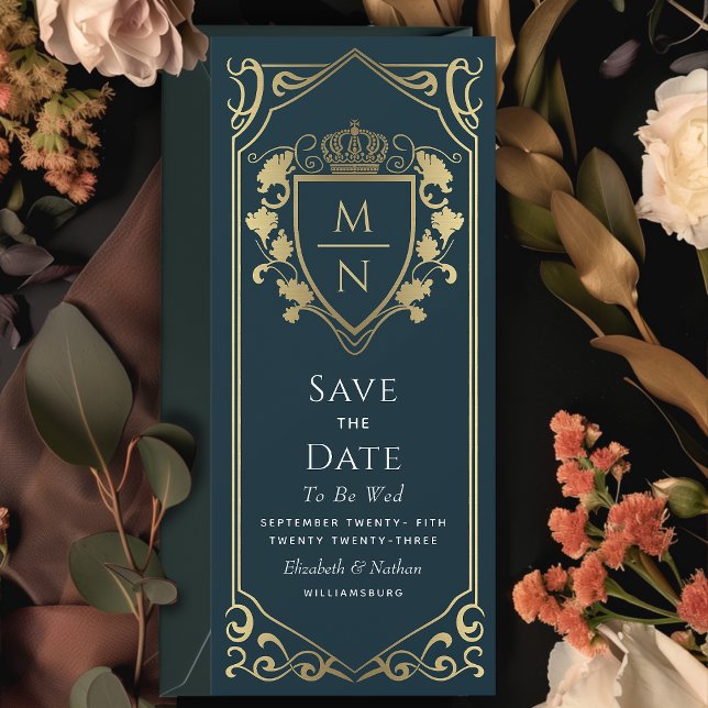 Royal Mediaeval Fantasy Monogram Save the Date Invitation (Creator Uploaded)
