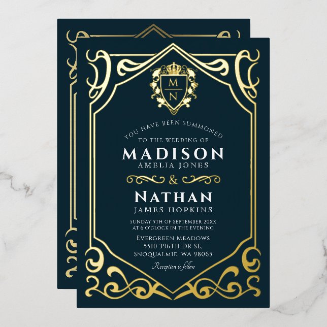 Royal Mediaeval Fantasy Monogram Wedding  (Front/Back)