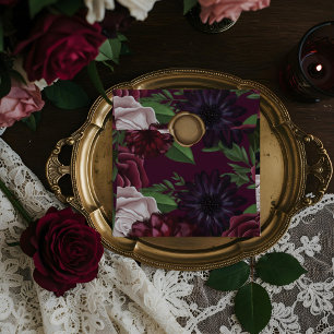 Royal Mediaeval Fantasy Plum Floral Wedding Seal Envelope