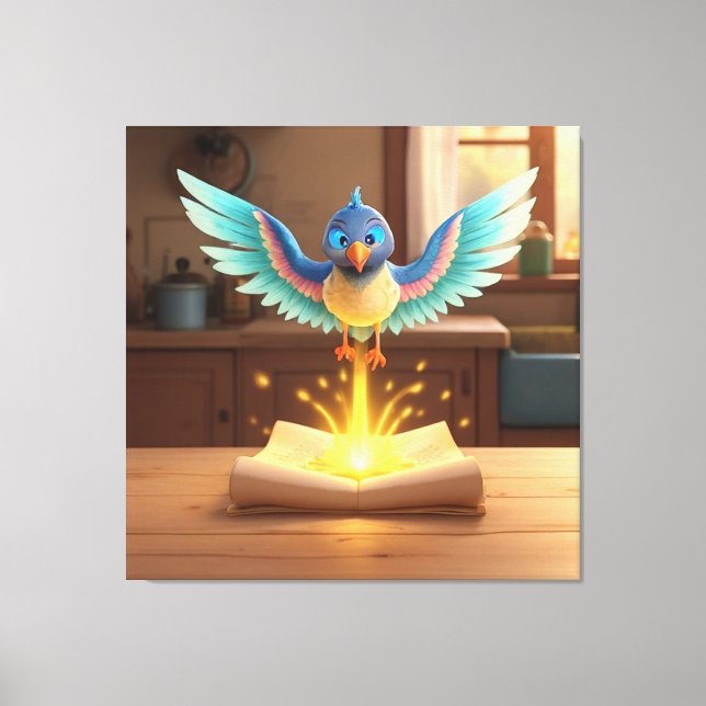 Royal Messenger Bird – Enchanted Prince’s Letter Canvas Print (Front)