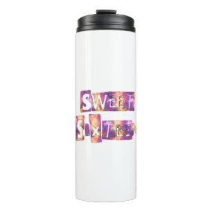 Royal Milestone   Sweet Sixteen Collage Purple Red Thermal Tumbler