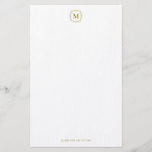 Royal Monogram Crest Luxury Gold Personalised Stationery