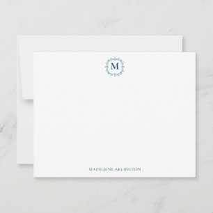 Royal Monogram Crest Navy Blue Personalised Card