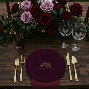 Royal Muse Mediaeval Fantasy Lion Emblem Wedding Paper Plate