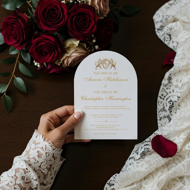 Royal Muse Mediaeval Fantasy Plum Floral Wedding Invitation (Royal Muse Medieval Fantasy Plum Floral Wedding Invitation)