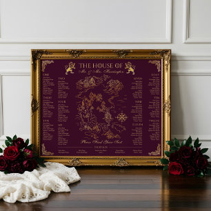 Royal Muse Mediaeval Fantasy Wedding Map 13 Seatin Poster