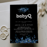 Royal Navy Blue Floral BabyQ Baby Shower Barbecue