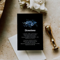 Royal Navy Blue Floral Wedding Directions