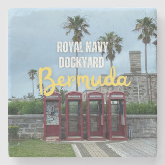 Royal Navy Dockyard Pay Phones in Bermuda Stone Coaster