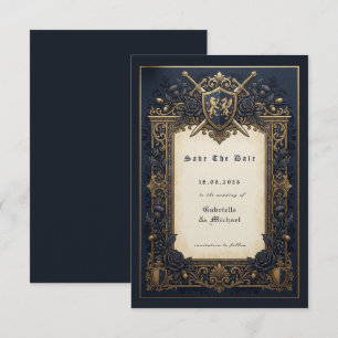 Royal Navy Moody Celestial Mediaeval Crest  Save The Date